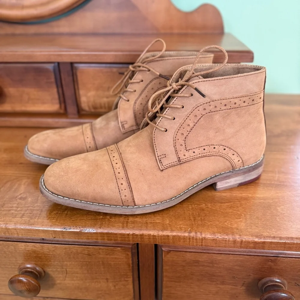 New Arkbird leather suede boots chukka tan men’s 8.5‎ lace up oxford ankle boot